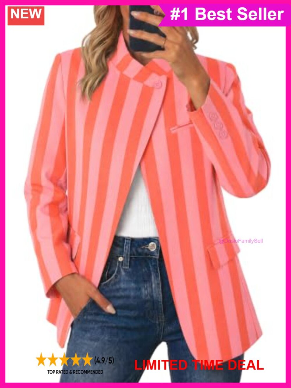 Womens Business Casual Blazer Stand Collar Open Front Lined Jacket